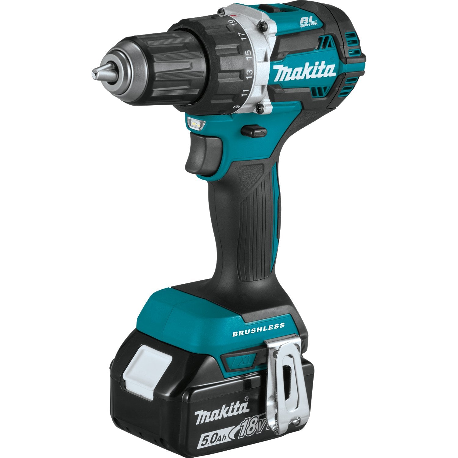 Makita 18V LXT Lithium Ion Compact Brushless Cordless 1 2 Driver Drill Kit 5.0Ah XFD12T Arco Lawn Equipment